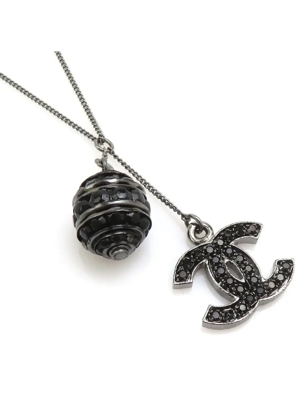 Chanel Cc Logo Pendant Necklace Metal #244538C74B